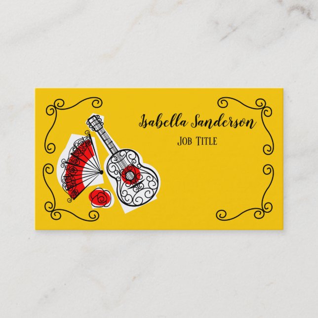 Spanish Souvenirs Corners Name Title business card (Front)
