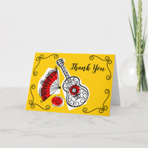 Spanish Souvenirs Corners Thank You Text Card