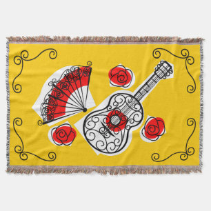Spanish Souvenirs Corners throw Blanket