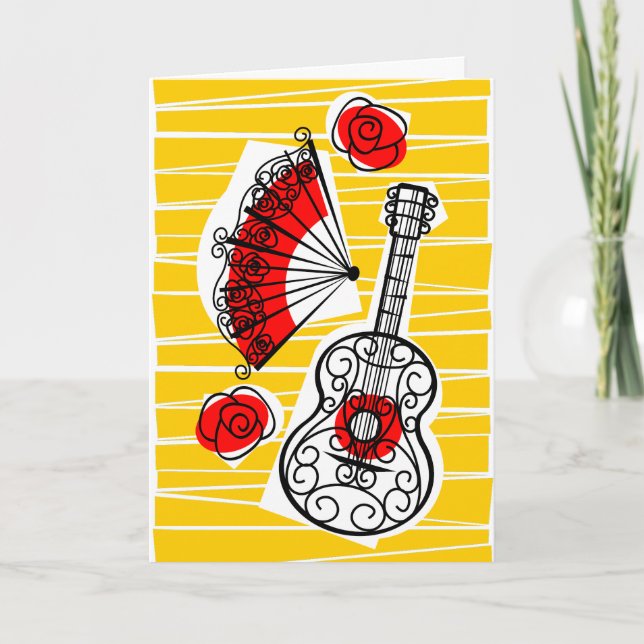Spanish Souvenirs Group vertical greetings card (Front)