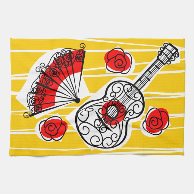 Spanish Souvenirs kitchen towel horizontal (Horizontal)