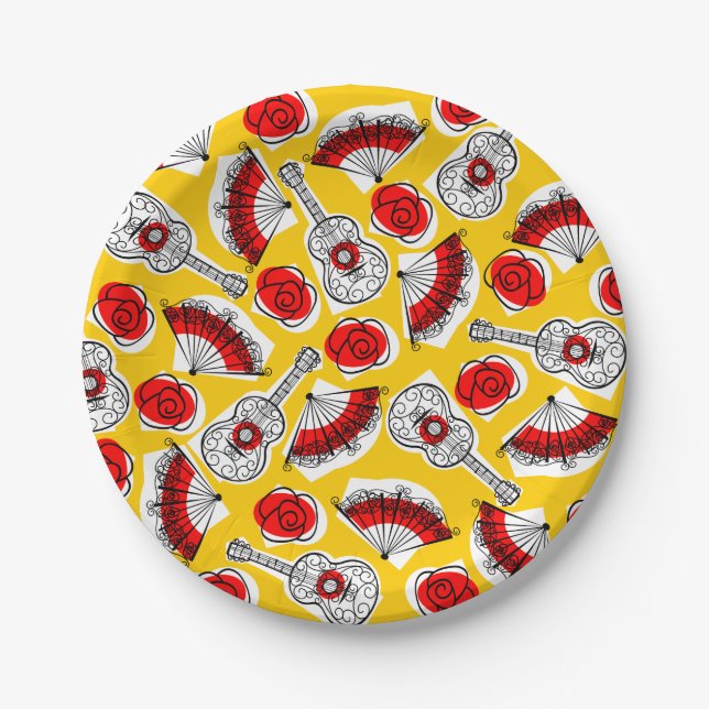 Spanish Souvenirs Multi paper plate (Front)