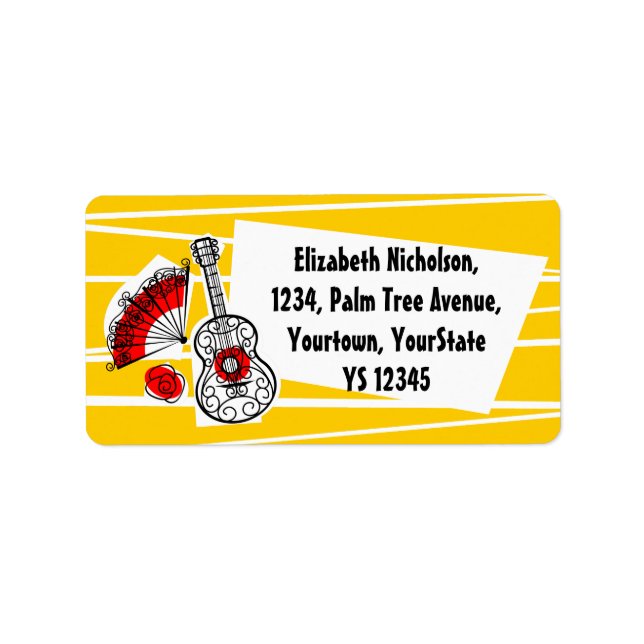 Spanish Souvenirs shipping label (Front)