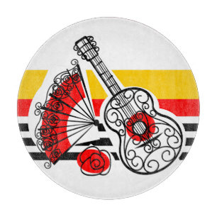 Spanish Souvenirs Stripe Classic cutting round Cutting Board