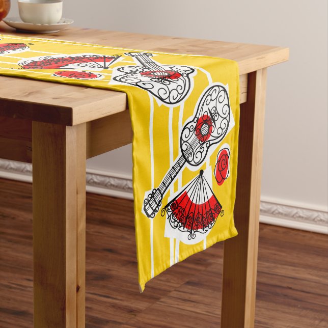 Spanish Souvenirs table runner 16 x 108 (In Situ)