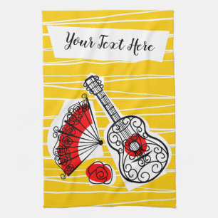 Spanish Souvenirs Text kitchen towel