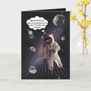 Spanish Space Explorer Astronaut Boy Birthday Card