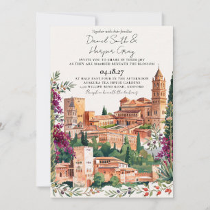 Spanish Spain landscape Destination Wedding Invita Invitation