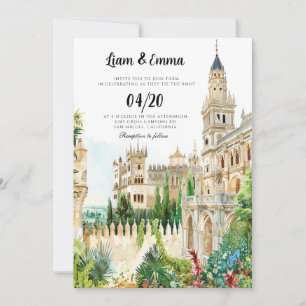 Spanish Spain landscape Destination Wedding Invitation