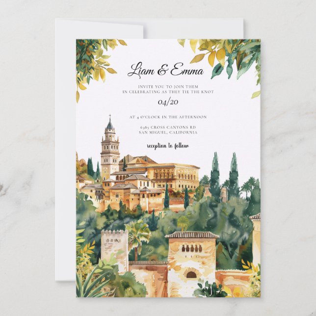 Spanish Spain Wedding Invitation (Front)