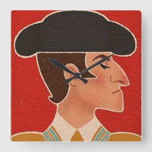 Spanish Spaniard Matador Square Wall Clock