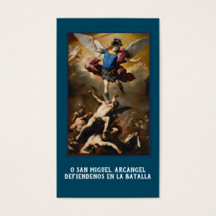 Spanish St. Michael Angels Prayer Holy Card