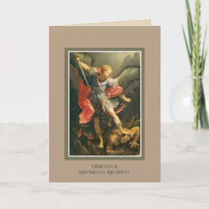 Spanish St. Michael the Archangel Prayer Card