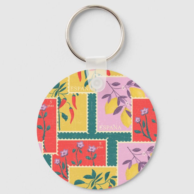 Spanish stamps key ring (Front)
