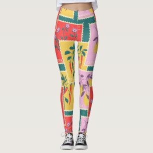 Spanish stamps leggings