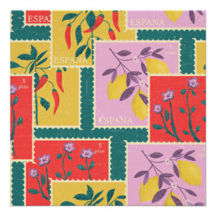 Spanish stamps poster