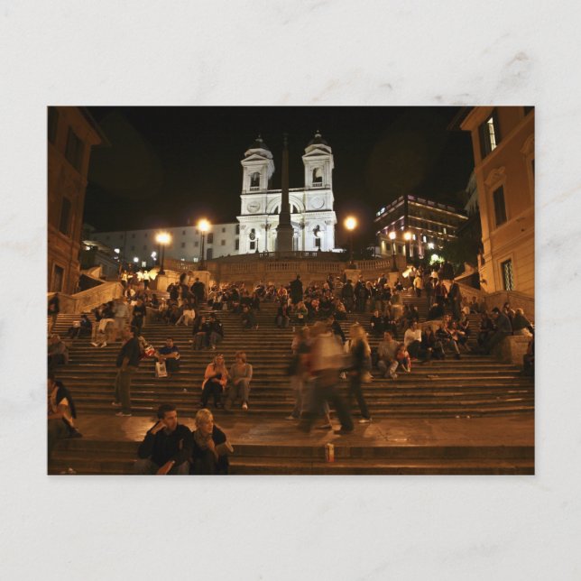 Spanish Steps by Night Postcard (Front)