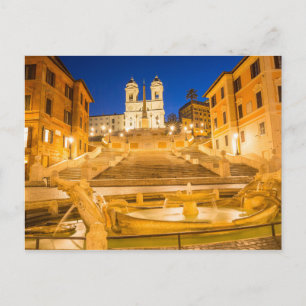 Spanish Steps, Trinità dei Monti church Rome Italy Postcard