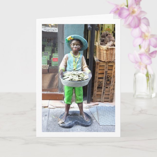 Spanish Street Statue, Valencia City, España Card (Orchid)