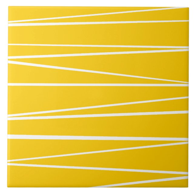 Spanish Stripe Yellow ceramic tile (Front)