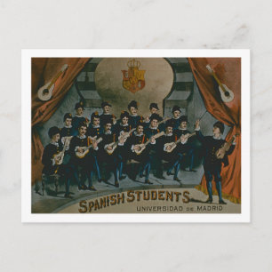 'Spanish Students, University of Madrid' (colour l Postcard
