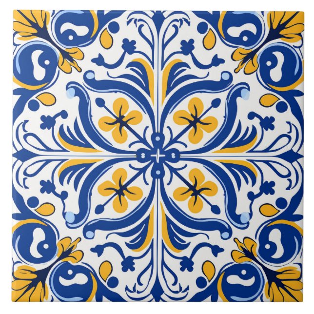 Spanish style cute pattern  ceramic tile (Front)