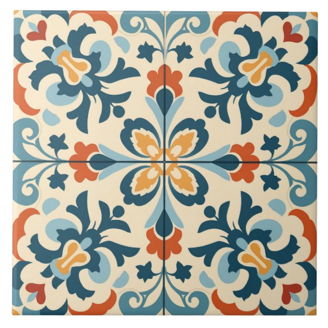 Spanish style cute pattern  ceramic tile (Front)