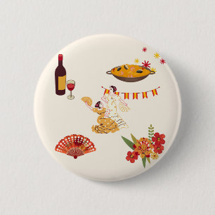 Spanish Style Fiesta 6 Cm Round Badge