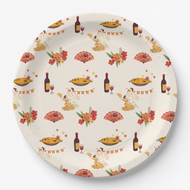 Spanish Style Fiesta Paper Plate (Front)