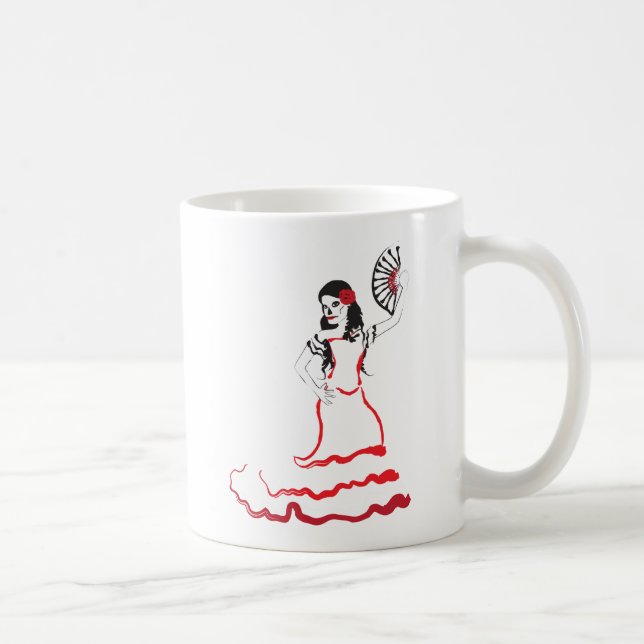 spanish sugar skull dancer coffee mug (Right)