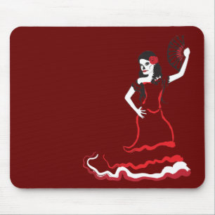 spanish sugar skull dancer mouse pad