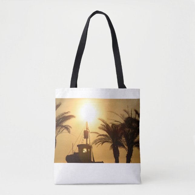 Spanish sunset Ship Palms Photo Tote Bag (Front)