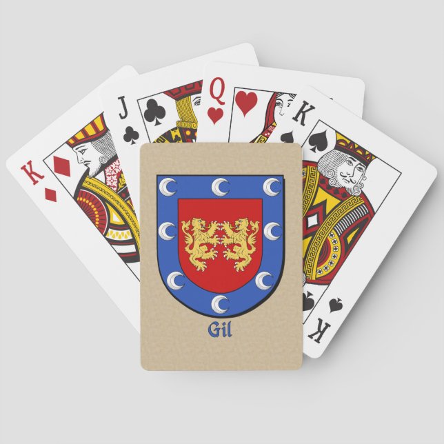 Spanish Surname Gil Historical Shield Playing Cards (Back)