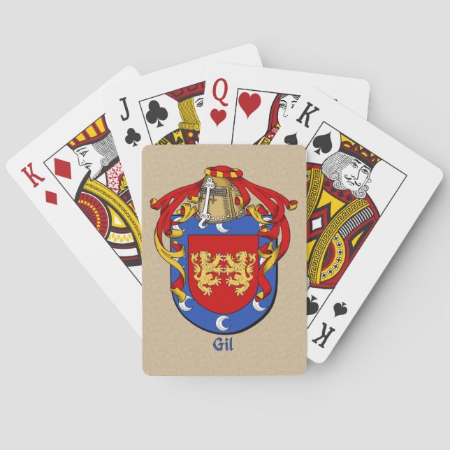 Spanish Surname Gil Shield and Mantle Playing Cards (Back)