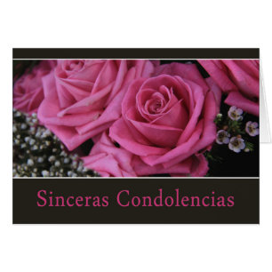 spanish Sympathy card, sinceras condolencias