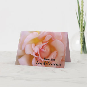 Spanish Sympathy Pink Rose Card