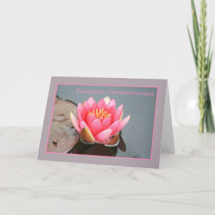 Spanish Sympathy Pink water lily Card