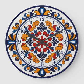 Spanish Talavera Style Numbered Clock