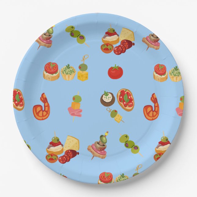 Spanish Tapas Spread Paper Plate (Front)