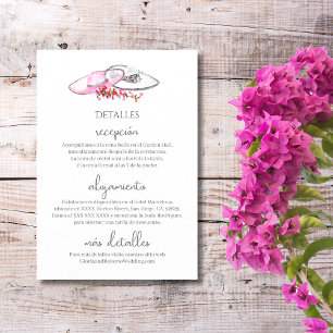 Spanish, Tarjeta de Detalles Boda Hacienda Boho Enclosure Card