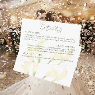Spanish, Tarjeta Detalles Invitación Boda, Wedding Enclosure Card