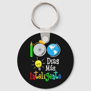 Spanish Teacher 100 Days Smarter 100th Day Of Sch Key Ring
