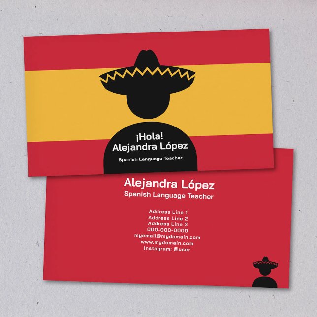 Spanish Teacher Business Card (Spanish Teacher Business Card)