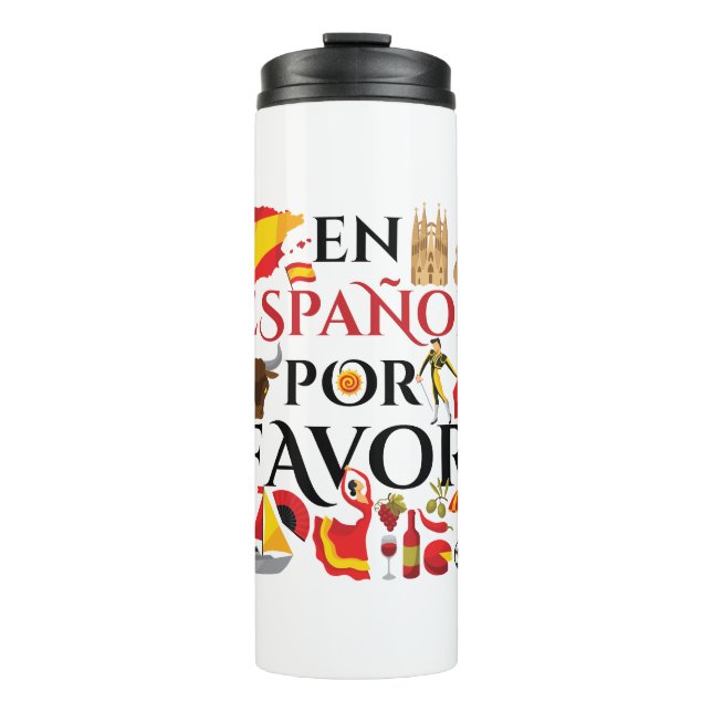 Spanish Teacher En Espanol Por Favor Thermal Tumbler (Front)
