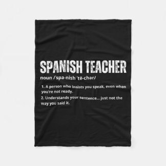Spanish teacher for women men spanish teacher fleece blanket