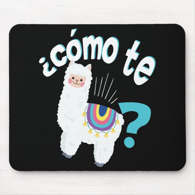 Spanish Teacher Funny Llama Lover Alpaca Cute Gift Mouse Pad (Front)
