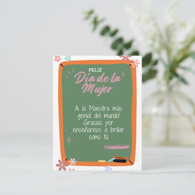 Spanish - Teacher Happy Women's Day Card (Standing Front)