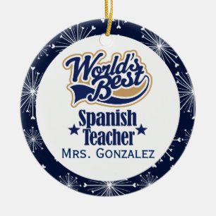 Spanish Teacher Personalised Gift Ornament