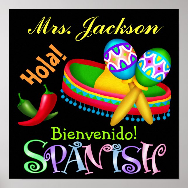 Spanish Teacher Poster / Sign - SRF (Front)