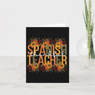 Spanish Teacher Thanksgiving Spanish Teaching Card
